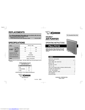 Zojirushi UltraSlim PA-LTC10 Operating Instructions Manual