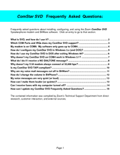 Zoom ComStar SVD Frequently Asked Questions Manual