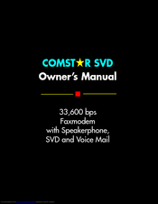Zoom ComStar XT SVD Owner's Manual