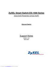 ZyXEL Communications ES-1500 Series Support Notes