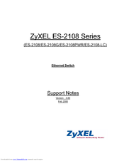 ZyXEL Communications Dimension ES-2108-LC Support Notes
