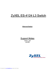 ZyXEL Communications Dimension ES-4124 L3 Support Notes