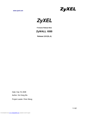 Zyxel Communications ZyWALL 1050 Release Note