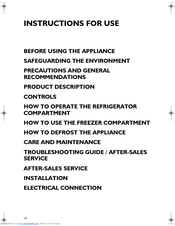 SMEG FR 315 Instructions For Use Manual