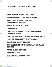 SMEG FR315A Instructions For Use Manual