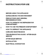 SMEG FR310APL1 Instructions For Use Manual