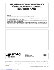 SMEG SE32CX Use, Installation And Maintenance Instructions