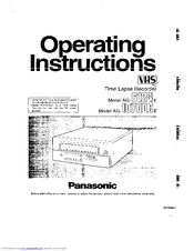 PANASONIC AG-1070DCE Operating Instructions Manual
