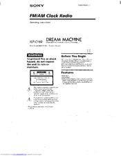 Sony Dream Machine ICF-C160 Operating Instructions