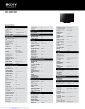 Sony Bravia KDL-32EX340 Manuals | ManualsLib