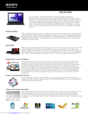 Sony SVS13A12FXS Specifications