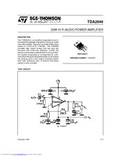 THOMSON TDA2040 Manual