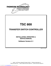 THOMSON TSC 800 - V2.1 Service Manual