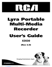 THOMSON X3030 - Lyra - Digital AV Recorder User Manual
