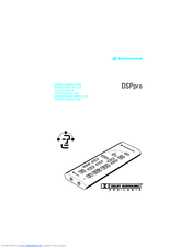 SENNHEISER DSP PRO Instructions For Use Manual