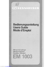 SENNHEISER EM 1003 Manual