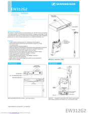SENNHEISER EW 312 G2 Operating Instructions
