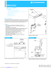SENNHEISER EW 322 G2 Operating Instructions