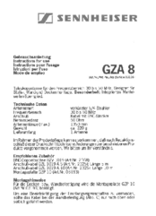 Sennheiser GZA 8 Manual