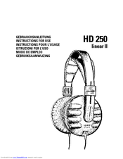 SENNHEISER HD 250 LINEAR II Instructions For Use Manual