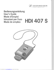 SENNHEISER HDI 407 S Manual
