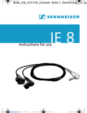 SENNHEISER IE 8 - 6-08 Instructions For Use Manual