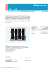 SENNHEISER L 2021-40 Product Sheet