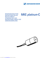 SENNHEISER MKE platinum-C Instructions For Use Manual