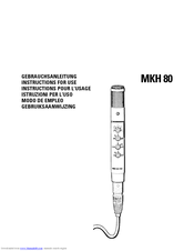 SENNHEISER MKH 80 Instructions For Use Manual