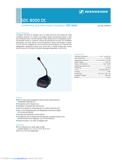 SENNHEISER SDC 8000 DC Product Sheet