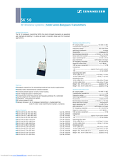 SK 50 Sennheiser Mikroport678-699 MHzFrequenzen in Deutschland zulässig 