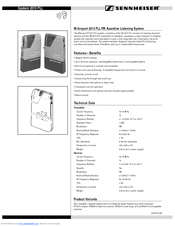 Sennheiser System 2013 PLL Product Sheet