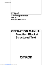 OMRON CX-PROGRAMMER V8.1 Operation Manual