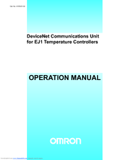 OMRON EJ1 DeviceNet Communications Unit Operation Manual