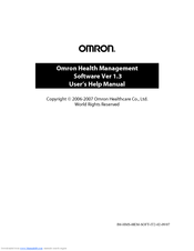 OMRON HEALTH MANAGEMENT - SOFTWARE VERSION 1-3 - HELP Manual