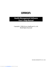OMRON HEALTH MANAGEMENT SOFTWARE - HELP Manual