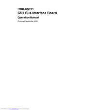 OMRON ITBC-CST01 - 09-2000 Operation Manual