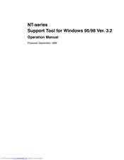 OMRON NT-Series Support Tool 3.2 Manual