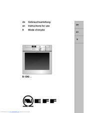 NEFF B 1342 Series Instructions For Use Manual