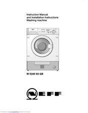 Neff W5340X0GB Instruction Manual And Installation Instructions