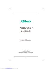ASROCK 785GM-S3 - V1.0 User Manual