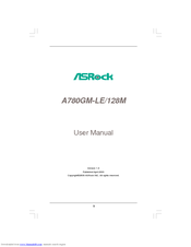 ASROCK A780GM-LE 128M - V1.0 User Manual