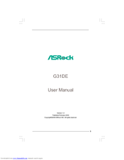 ASROCK G31DE User Manual