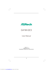 ASROCK G41M-GE3 - V1.0 User Manual