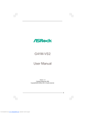 ASROCK G41M-VS2 User Manual