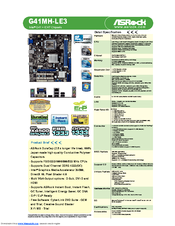ASROCK G41MH-LE3 Brochure & Specs