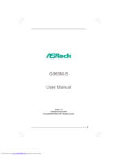 ASROCK G965M-S - V1.0 User Manual