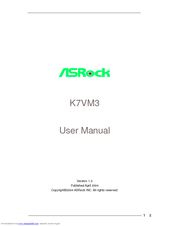 ASROCK K7VM3 User Manual