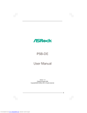 ASROCK P5B-DE - V1.0 User Manual