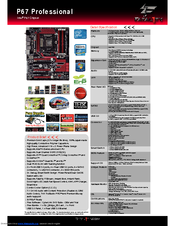 ASROCK P67 PROFESSIONAL Datasheet